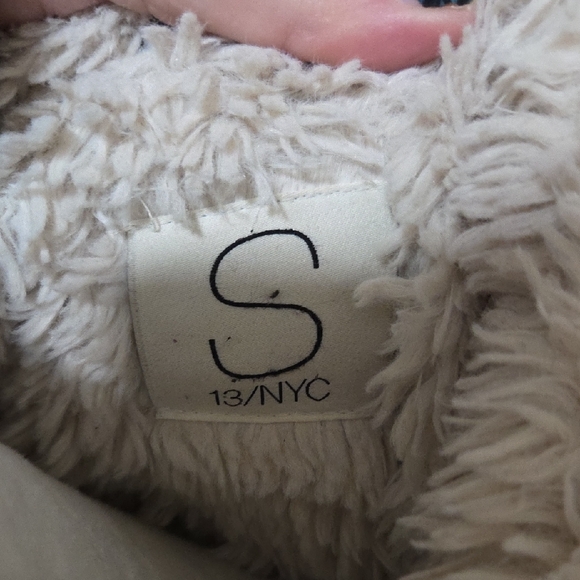 Olive Utility Jacket with Fur Trim Hood - Picture 3 of 5